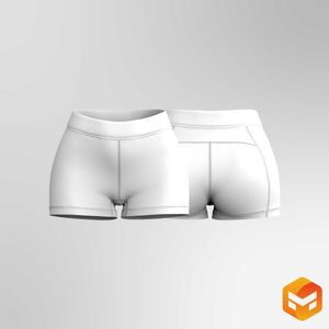 Ladies 3.00 Inch Inseam Mid Rise Biker Shorts - 3D Garment