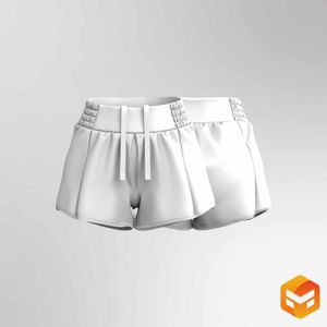 Ladies High Waisted 2.50 Inch Inseam Performance Shorts - 3D Garment