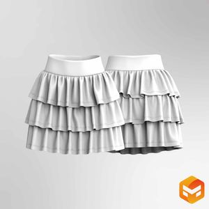 Ladies Ruffled Layered Skirt - 3D Garment